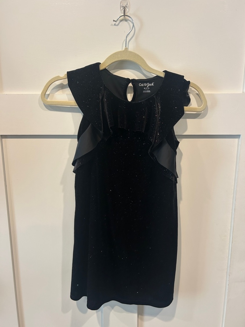 Cat & Jack Black Sparkle Velvet Dress